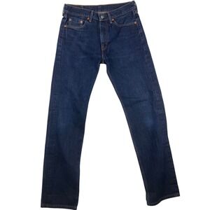 Levi Strauss Co 505 Mens Dark Wash Straight Leg Jeans W30 L34 (fits 32x33)